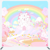 Lofaris Colorful Castle Candyland Square Tension Backdrop