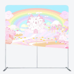 Lofaris Colorful Castle Candyland Square Tension Backdrop