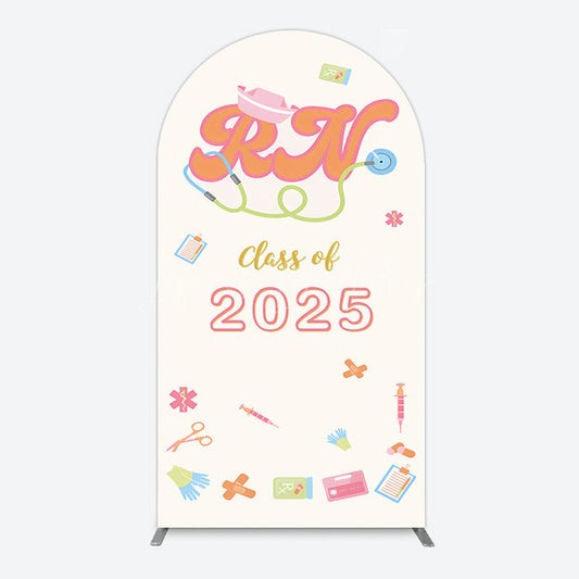 Lofaris Colorful Class 2025 Nurse Graduation Arch Backdrop