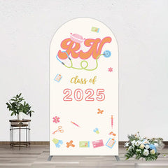 Lofaris Colorful Class 2025 Nurse Graduation Arch Backdrop