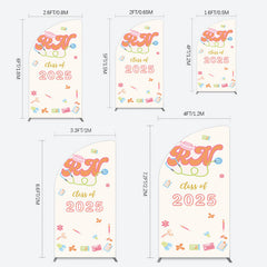 Lofaris Colorful Class 2025 Nurse Graduation Half Moon Arch Backdrop