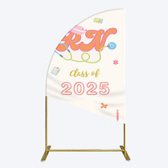Lofaris Colorful Class 2025 Nurse Graduation Half Moon Arch Backdrop