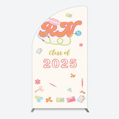 Lofaris Colorful Class 2025 Nurse Graduation Half Moon Arch Backdrop