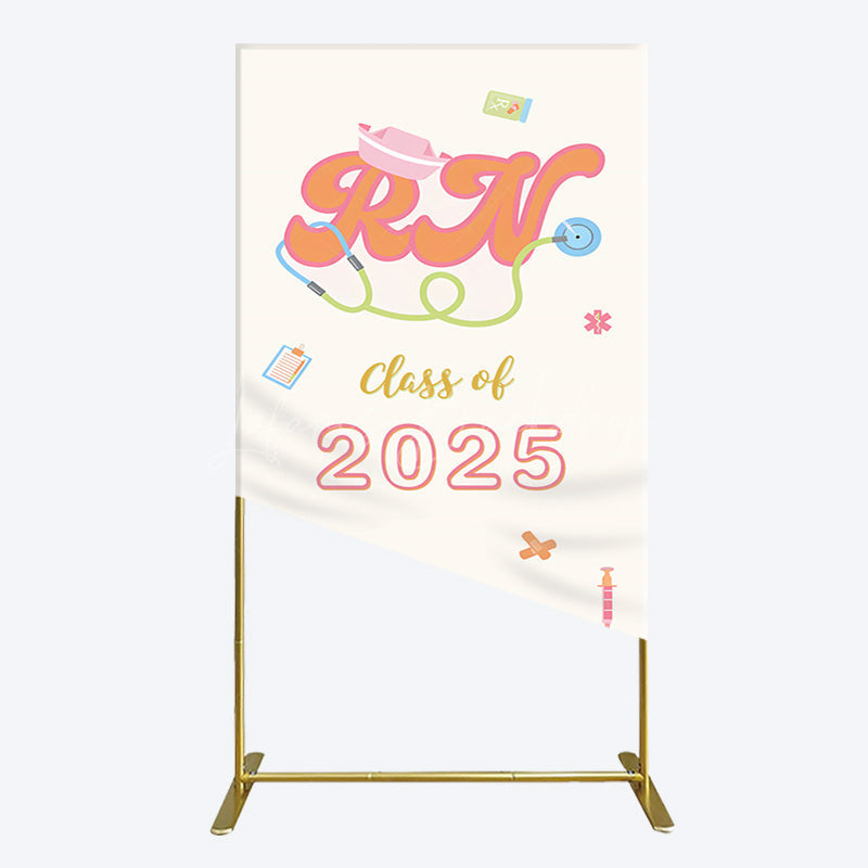Lofaris Colorful Class 2025 Nurse Graduation Rectangle Backdrop