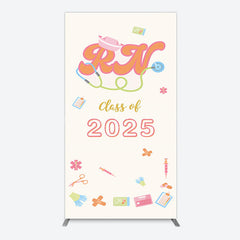 Lofaris Colorful Class 2025 Nurse Graduation Rectangle Backdrop