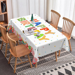 Lofaris Colorful Confetti Birthday Party Rectangle Tablecloth