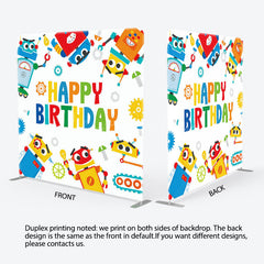 Lofaris Colorful Construction Site Robot Birthday Backdrop