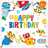 Lofaris Colorful Construction Site Robot Birthday Backdrop
