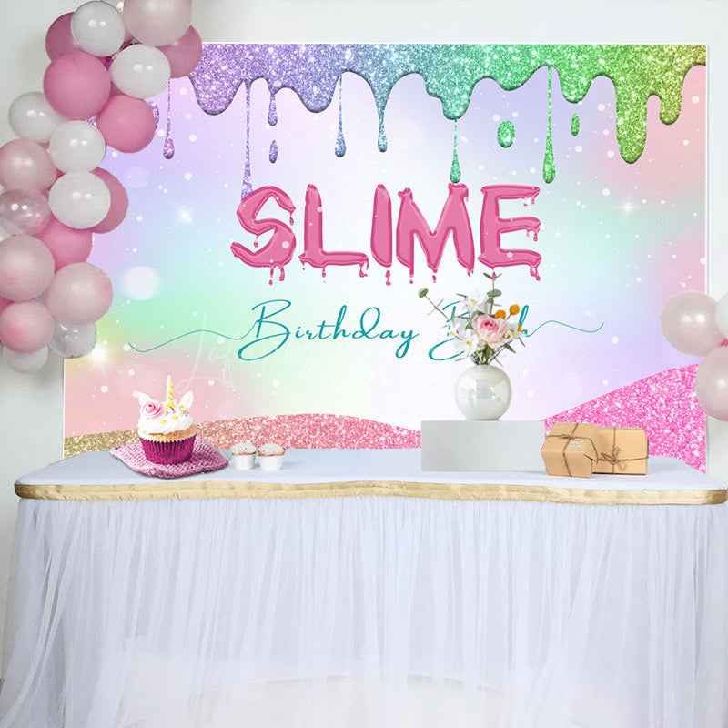 Lofaris Colorful Cream Glitter Slime Birthday Bash Backdrop
