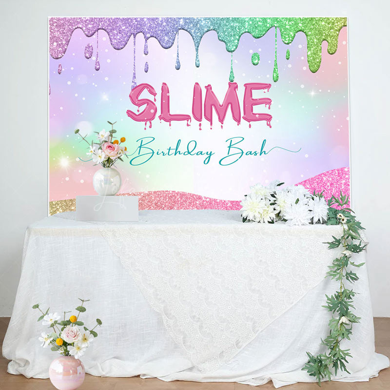 Lofaris Colorful Cream Glitter Slime Birthday Bash Backdrop
