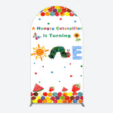 Lofaris Colorful Cute Caterpillar One Birthday Arch Backdrop