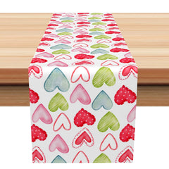 Lofaris Colorful Cute Hearts Valentines Day Table Runner