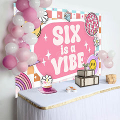Lofaris Colorful Daisy Smiley Face Six Is A Vibe Backdrop