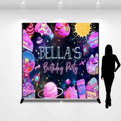 Lofaris Colorful Dessert Galaxy Custom Name Birthday Backdrop