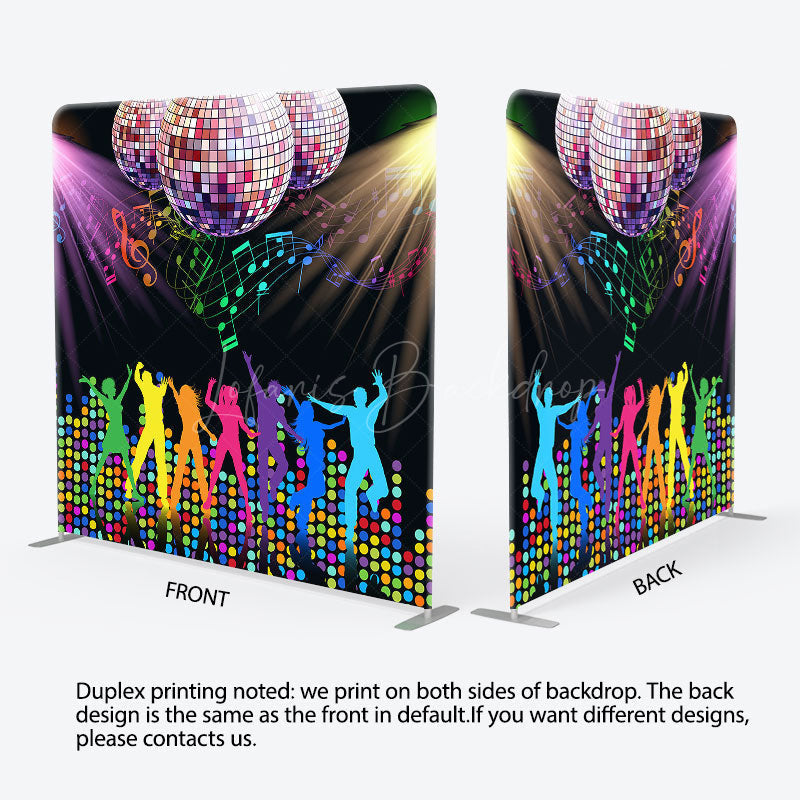 Lofaris Colorful Disco Dancing Party Square Tension Backdrop