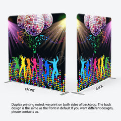Lofaris Colorful Disco Dancing Party Square Tension Backdrop