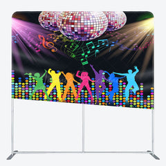 Lofaris Colorful Disco Dancing Party Square Tension Backdrop
