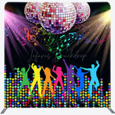 Lofaris Colorful Disco Dancing Party Square Tension Backdrop