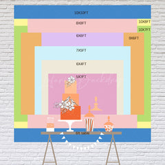 Lofaris Colorful Donut Candyland Two Sweet Birthday Backdrop