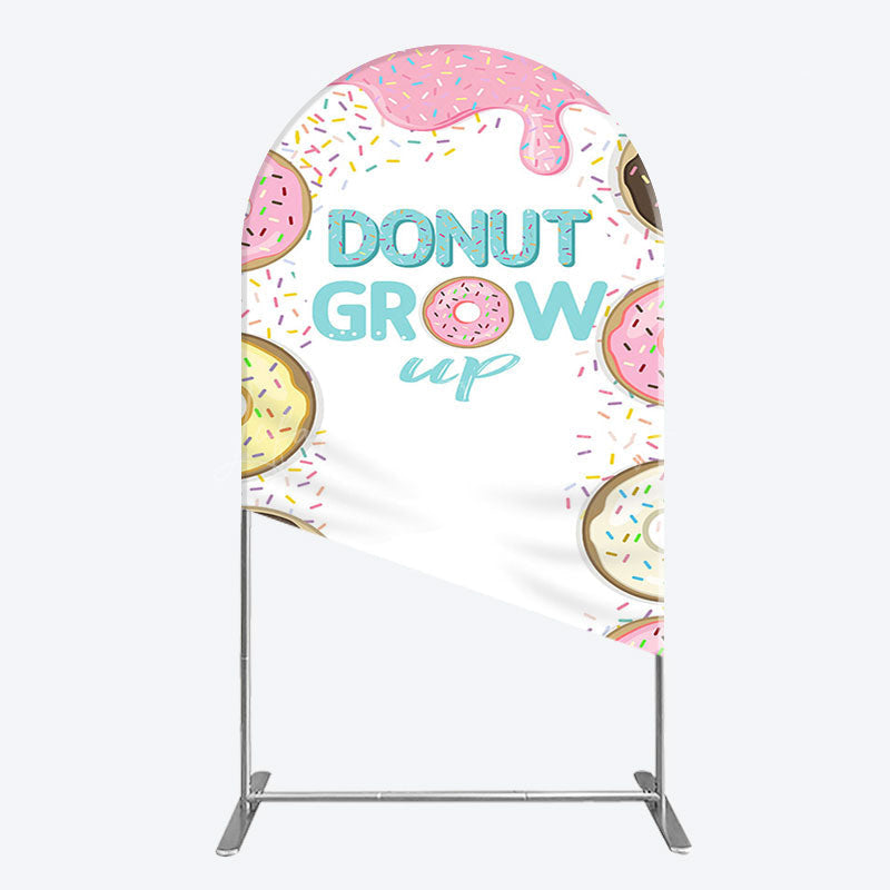 Lofaris Colorful Donut Dots Grow Up Birthday Arch Backdrop