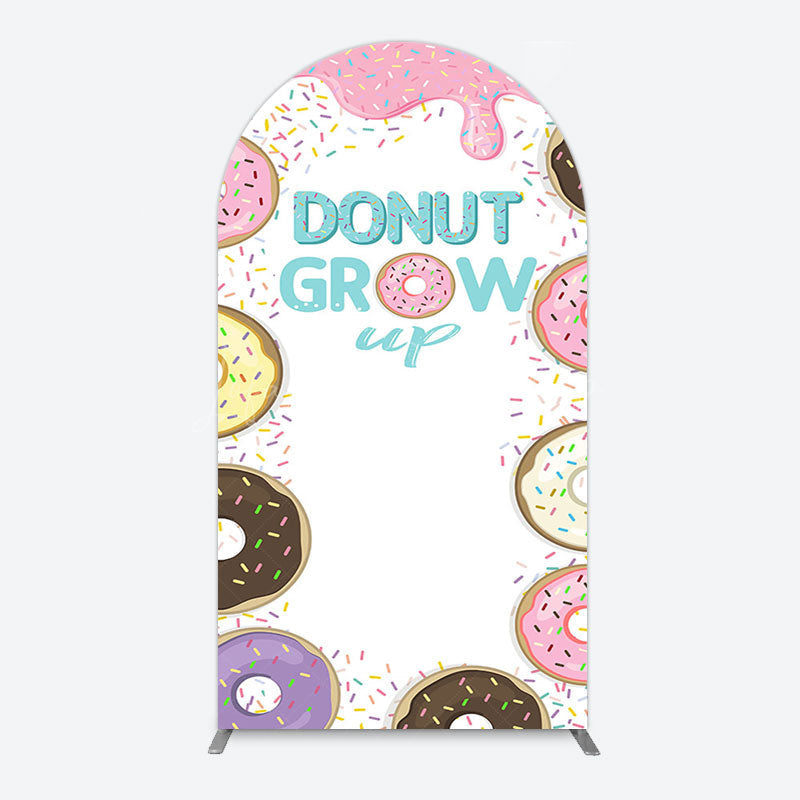 Lofaris Colorful Donut Dots Grow Up Birthday Arch Backdrop