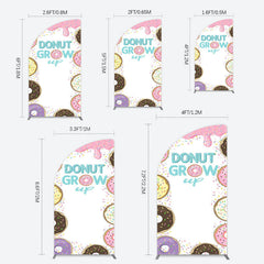 Lofaris Colorful Donut Dots Grow Up Birthday Half Moon Arch Backdrop