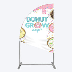 Lofaris Colorful Donut Dots Grow Up Birthday Half Moon Arch Backdrop