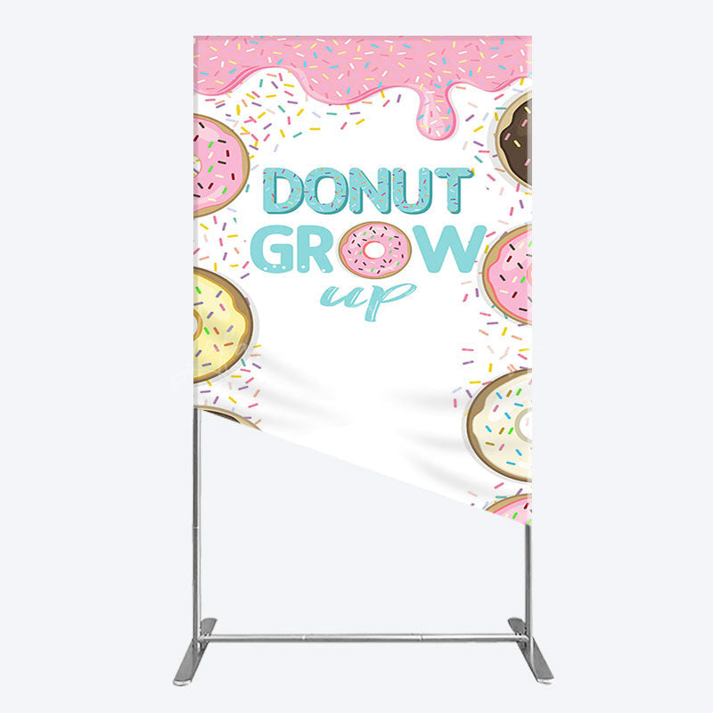 Lofaris Colorful Donut Dots Grow Up Birthday Rectangle Backdrop