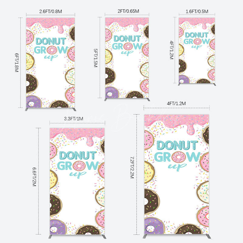 Lofaris Colorful Donut Dots Grow Up Birthday Rectangle Backdrop