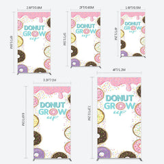 Lofaris Colorful Donut Dots Grow Up Birthday Rectangle Backdrop