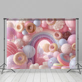 Lofaris Colorful Donuts Candyland Birthday Cake Smash Backdrop