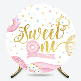 Lofaris Colorful Donuts Candyland Round Sweet One Backdrop