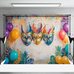 Lofaris Colorful Dots Wall Balloons Mask Cake Smash Backdrop