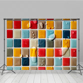 Lofaris Colorful Droplet Mosaic Tile Summer Vibe Backdrop