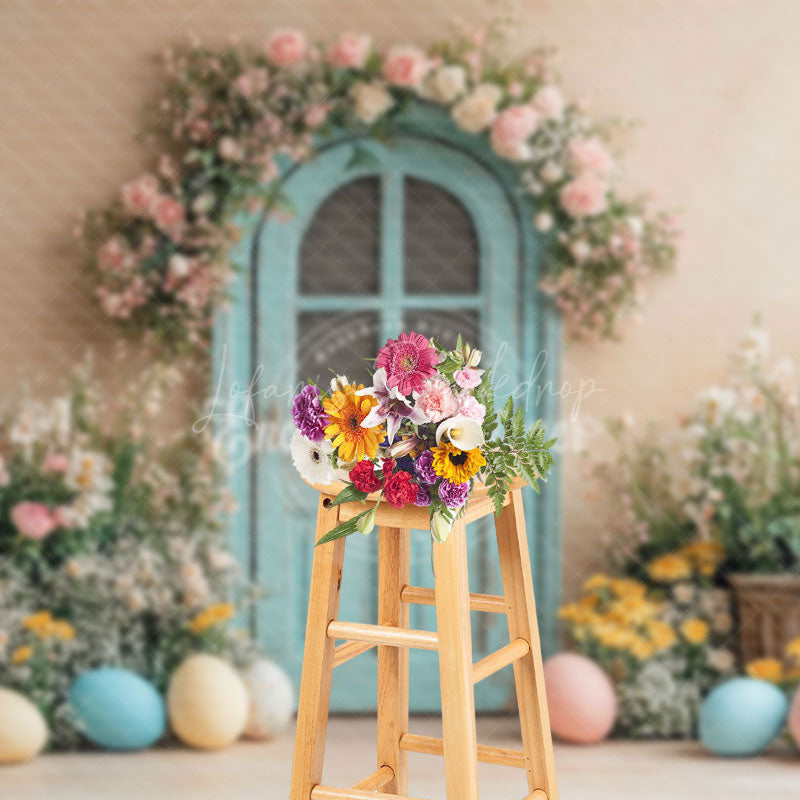 Lofaris Colorful Easter Egg Flower Archway Festival Backdrop