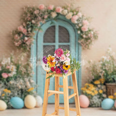 Lofaris Colorful Easter Egg Flower Archway Festival Backdrop