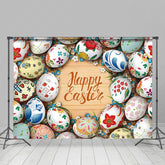 Lofaris Colorful Easter Eggs Wooden Handwritten Backdrop