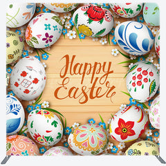 Lofaris Colorful Egg Floral Happy Easter Pillow Case Backdrop