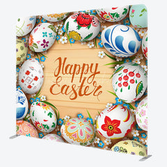 Lofaris Colorful Egg Floral Happy Easter Pillow Case Backdrop
