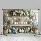 Lofaris Colorful Eggs Blooming Flowers Enchanting Backdrop