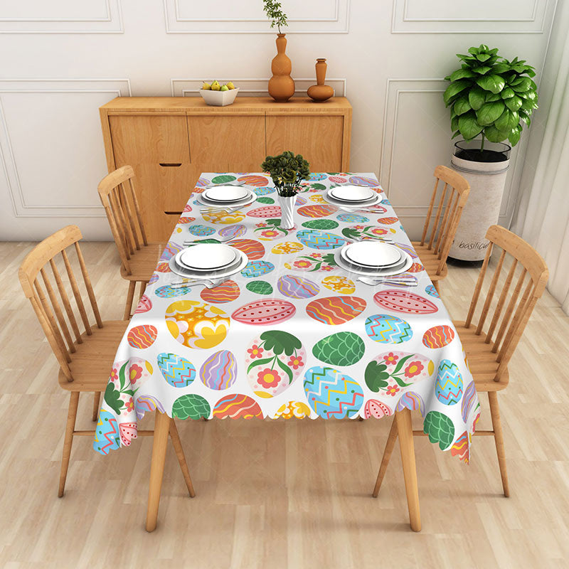 Lofaris Colorful Eggs Easter Party Rectangle Tablecloth