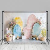 Lofaris Colorful Eggs Floral Backdrop For Easter Photo Booth
