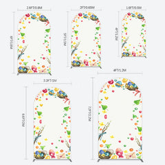 Lofaris Colorful Eggs Hearts Leaves Easter Arch Backdrop