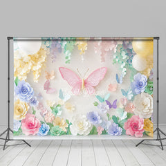 Lofaris Colorful Fairy Butterfly Floral Room Set Backdrop