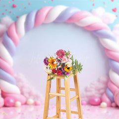 Lofaris Colorful Fairy Candyland Cake Smash Photo Backdrop
