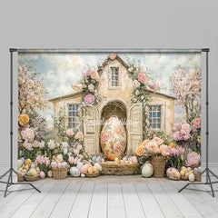 Lofaris Colorful Fairy Floral House Eggs Easter Backdrop