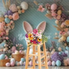 Lofaris Colorful Floral Arch Bunny Egg Spring Easter Backdrop