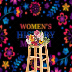 Lofaris Colorful Floral Black Womens History Month Backdrop