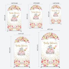 Lofaris Colorful Floral Elephant Baby Shower Arch Backdrop