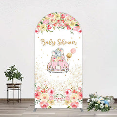 Lofaris Colorful Floral Elephant Baby Shower Arch Backdrop